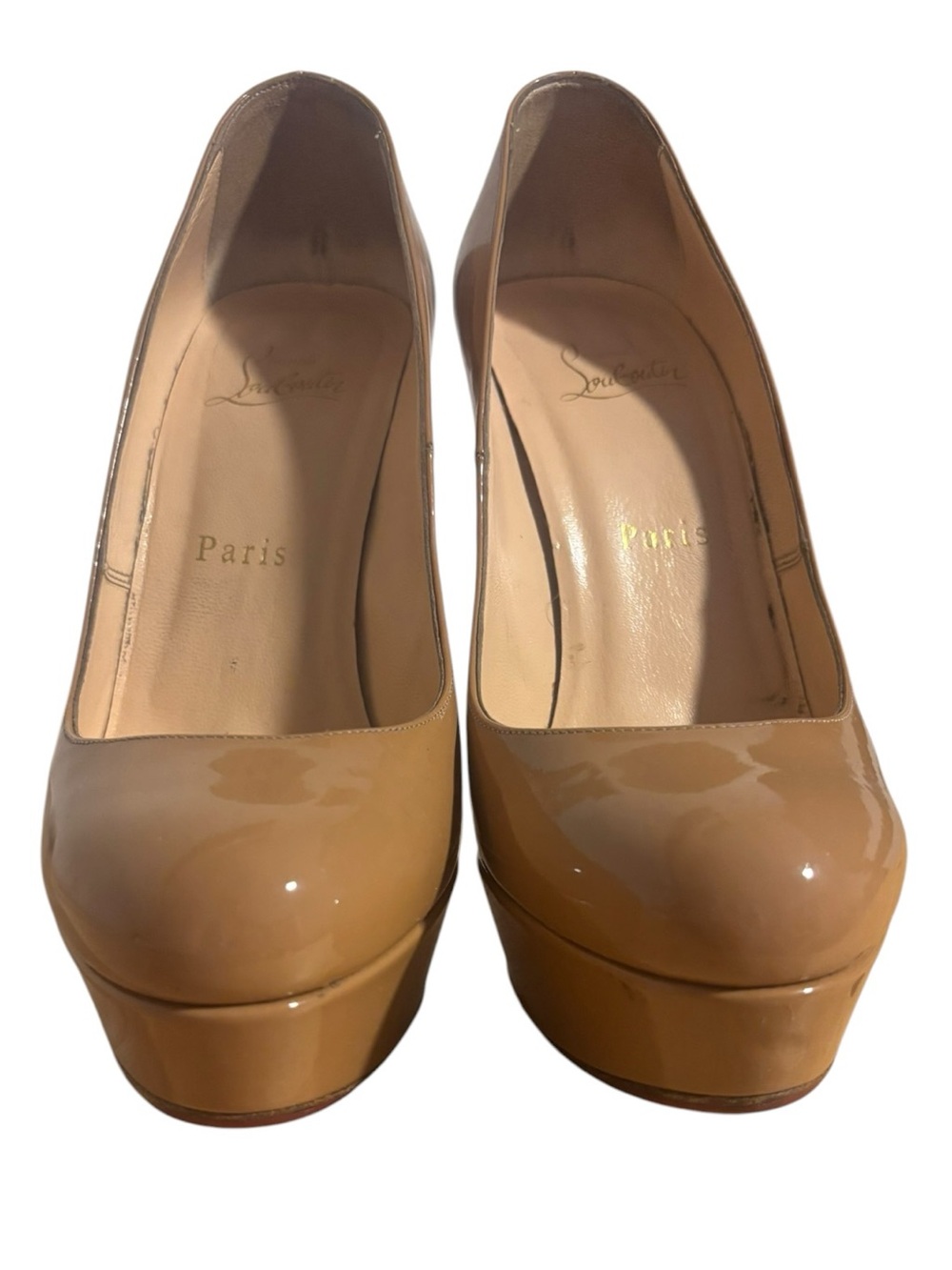 Christian Louboutin Bianca Beige Patent Pumps - Picture 7 of 10